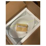 Oval 23 in. Bathroom Ceramic Sink Art Basin-White