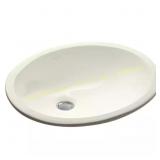 KOHLER 16-1/4in Oval Undermount Sink, Biscuit