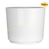 14.2 in. Large White Resin Cylinder Planter