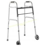 Medline Folding Walker 5" Wheels, 300 lbs