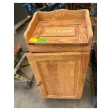 Oak trash can cabinet