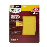 ACE 11" x 9" 320 &120 -Grit Sandpaper 4 pk