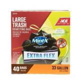 Ace 33 gal Mint Trash Bags Drawstring 40 pk
