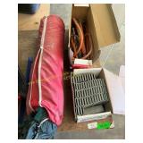 Tent, staples, welding kit