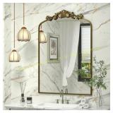 24 in. x 36 in. Gold Baroque Vanity Mirror no bran
