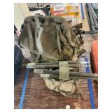 Military tent and back pack
