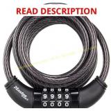 Master Lock 8114D Combo Bike Lock, 6 Ft, Black
