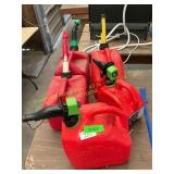 Assorted gas cans