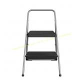COSCO Folding Steel 2-Step Stool (Platinum)