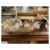 Carnival Glass Bowls + Cup