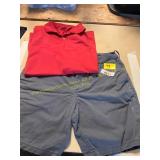 Size 33 Shorts, XL Polo Shirt