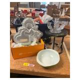 Pyrex Bowl, Candle Sticks, Mold, Misc.