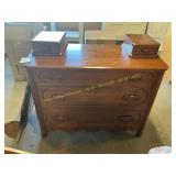 3 drawer dresser w/ hankie drawers & mirror