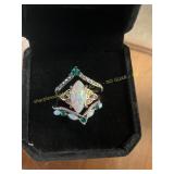 Ladies Opal Colored Stone Wsheen Accents Size 6