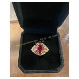 Ladies Ruby Colored Gemstone Ring Size 6