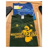 2ct Size Lg Sports T s, Packers + Cubs