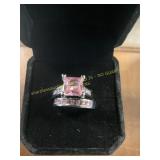 Ladies Amethyst Stone Engagement Ring Size 6