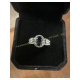 Ladies Dark Ocean Colored Gemstone Ring Size 6