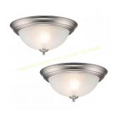 Intertek 12.75in 2-Light Nickel Fixture