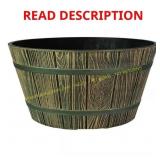 16in. Round Whiskey Barrel Planter, Plastic