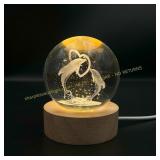 3D Dolphin Crystal Ball LED Night Light