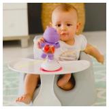 Bumbo Soft Foam Floor Seat with Harness, Gray