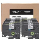 10-Pk. Brother Label Tape Black on White