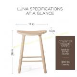 Maven Lane Luna Counter Stool, Oak Finish