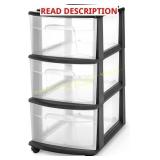 HOMZ Drawer Tower, 3-Tier Storage Cart