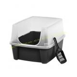 IRIS Cat Litter Box with Shield & Scoop
