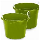 HOMZ 2-Pack Utility Tub, 17 Gal, Green