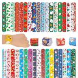 64PCS Slap Bands for Kids - Xmas Bracelets
