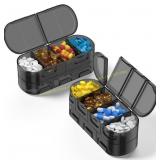Wangculiao 2PC Black Pill Organizer Travel