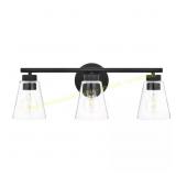 Hampton Bay 22 in. 3-Light Matte Black Vanity