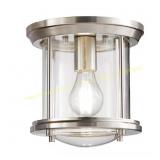 Melrose Park 8" 1-Light Nickel Flush Mount