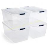 Rubbermaid Clear 95 Qt Storage Tote, 4 Pack