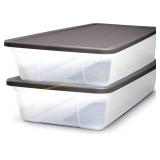 2-Pk. 28 Qt Snaplock Bins w/ Lids, Gray