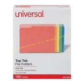 100-Pk. Universal Office Folders 1/3 Cut, Assorted
