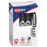 12-Pk. Avery MARKS-A-LOT Chisel Tip Marker, Black