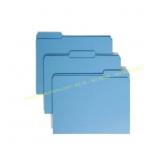 100-Pk. Smead File Folders, Letter, 1/3 Tab, Blue