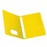 25-Pk. Oxford Yellow Twin Folders w/ Fasteners
