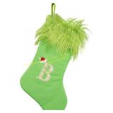 yulian Monogram Christmas Stockings, Green Y