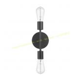Hampton Bay Stockport 2-Light Matte Black Wall Sco