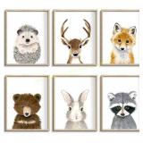 2Ct Nursery Wall Art Safari Animals (12"x16")