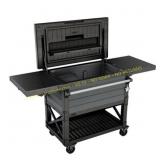 89.8 qt. Outdoor Rolling Patio Cooler, Gray