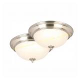 13 in. Brushed Nickel LED Flush Mount (2-Pack)