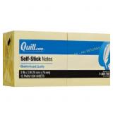 12-Pk. Quill Self Stick Notes, 3x3in., Yellow