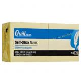 12-Pk. Quill Self Stick Notes, 3x3in., Yellow