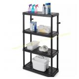Gracious Living 4 Shelf Storage Unit, Black