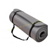 BalanceForm Grey 24x68 Foam Yoga Mat w/ Strap